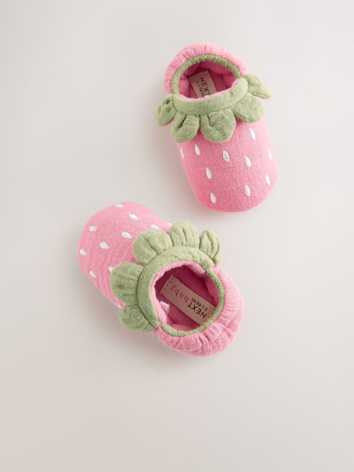 Pink Strawberry Baby Slip-On Shoes (0-18mths)