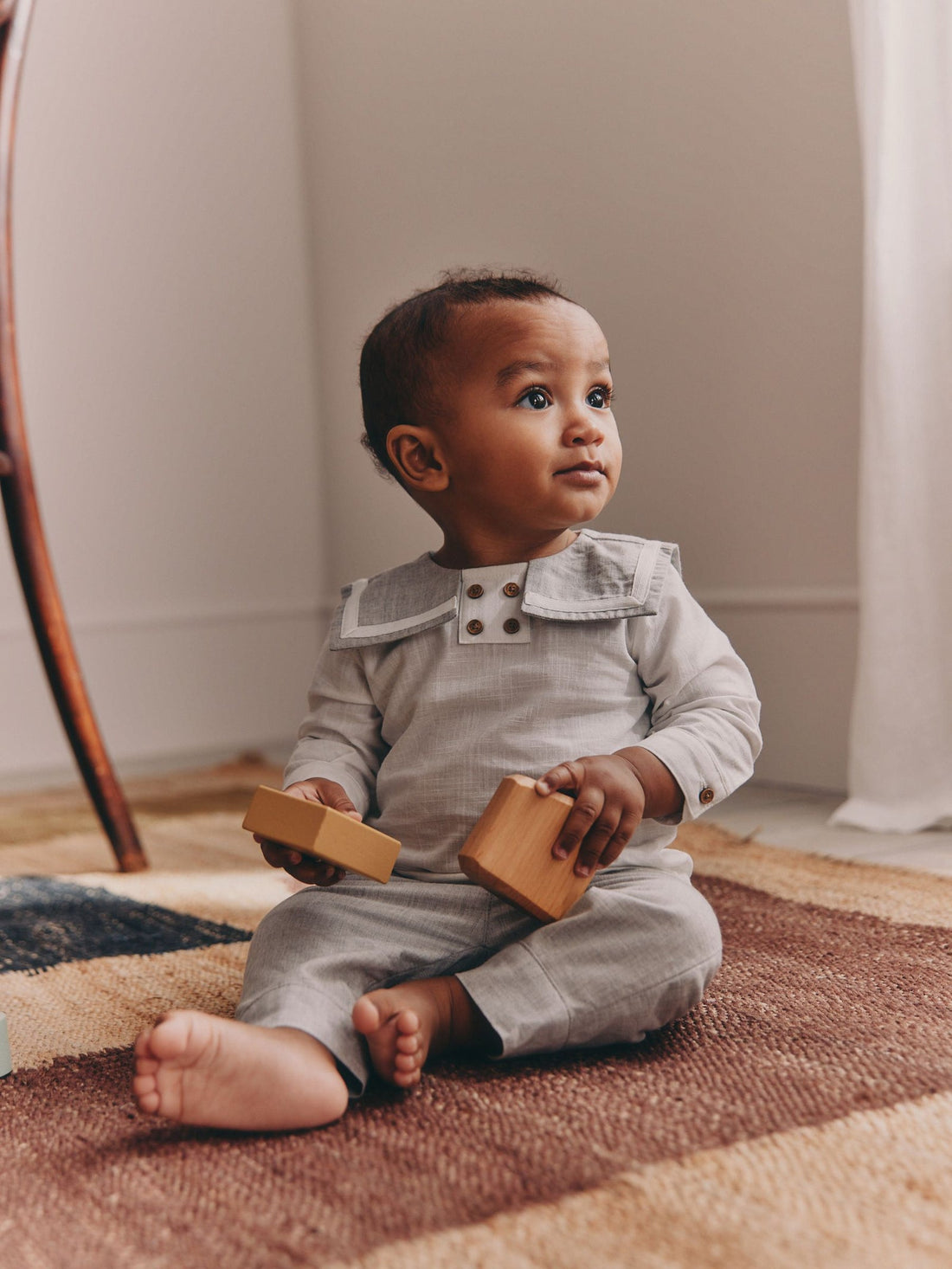 Grey/White Shirt and Trousers Baby Set (0mths-3yrs)