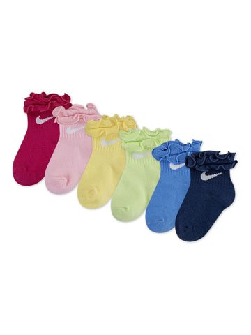 Nike Pink Little Kids 6 Pack Ruffle Socks
