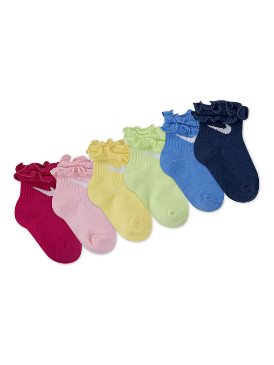 Nike Pink Little Kids 6 Pack Ruffle Socks