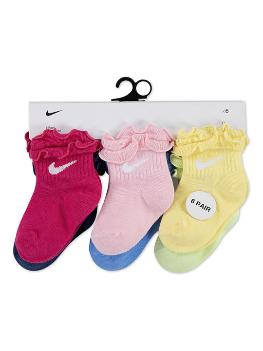 Nike Pink Little Kids 6 Pack Ruffle Socks