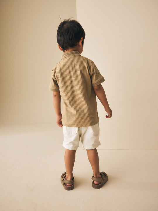 Stone Textured Short Sleeve Polo Shirt (3mths-7yrs)