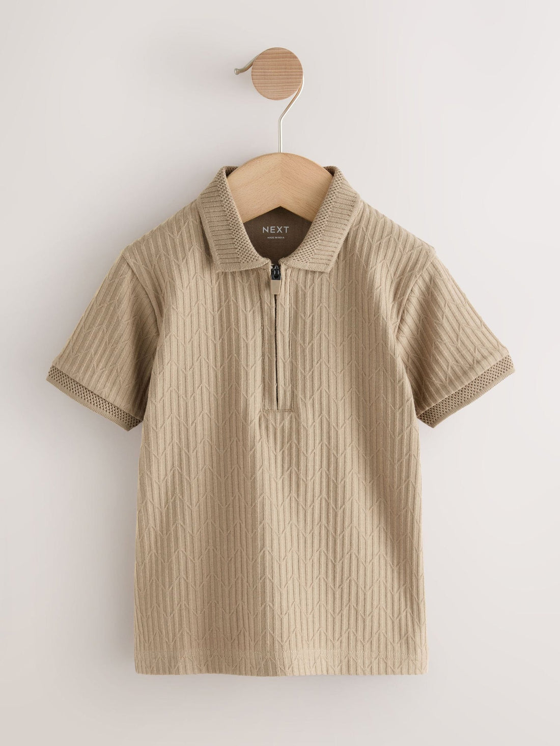 Stone Textured Short Sleeve Polo Shirt (3mths-7yrs)