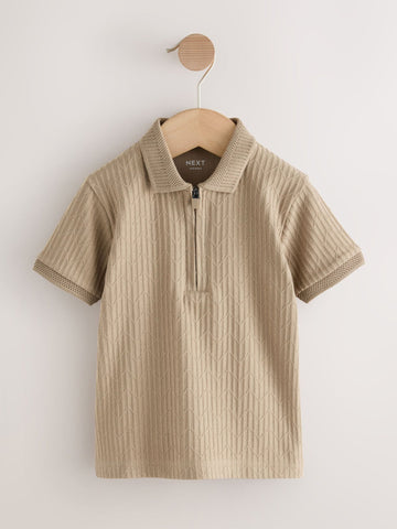 Stone Textured Short Sleeve Polo Shirt (3mths-7yrs)