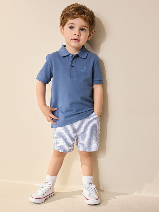 Bright Blue Short Sleeve Polo Shirt (3mths-7yrs)