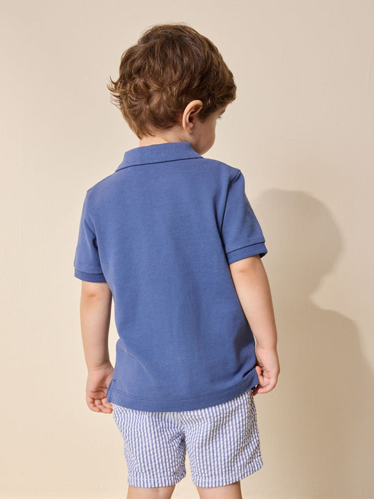 Bright Blue Short Sleeve Polo Shirt (3mths-7yrs)