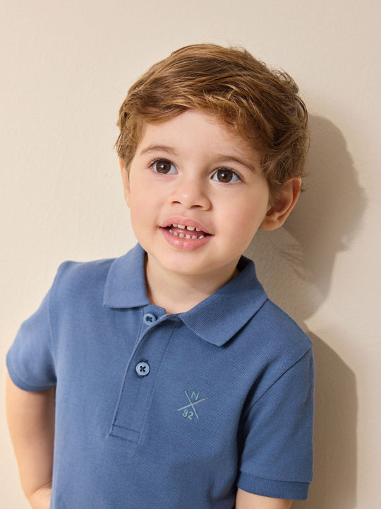Bright Blue Short Sleeve Polo Shirt (3mths-7yrs)