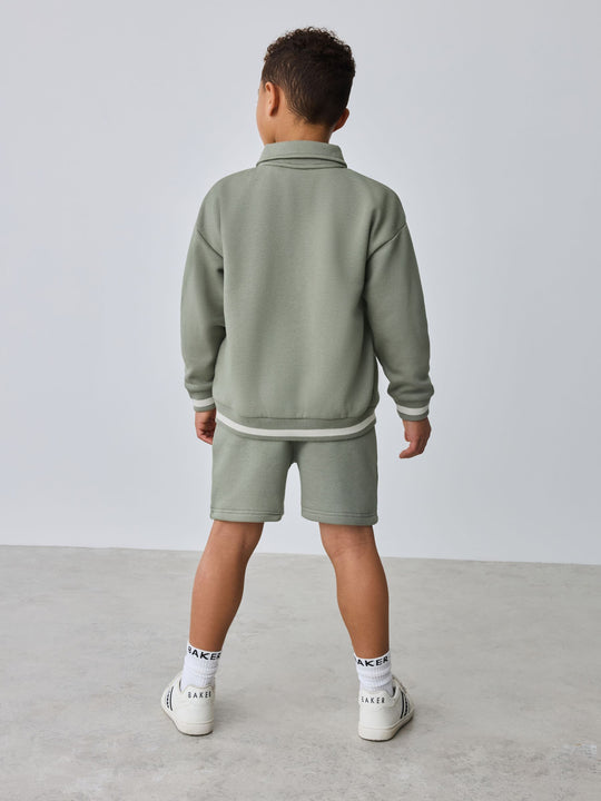 Baker by Ted Baker Green Varsity Jacket, T-Shirt and Shorts Set