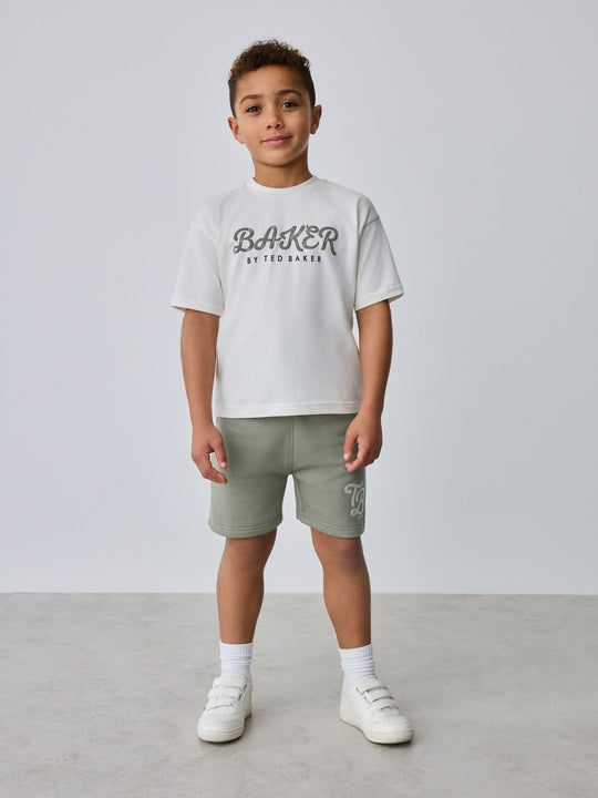 Baker by Ted Baker Green Varsity Jacket, T-Shirt and Shorts Set