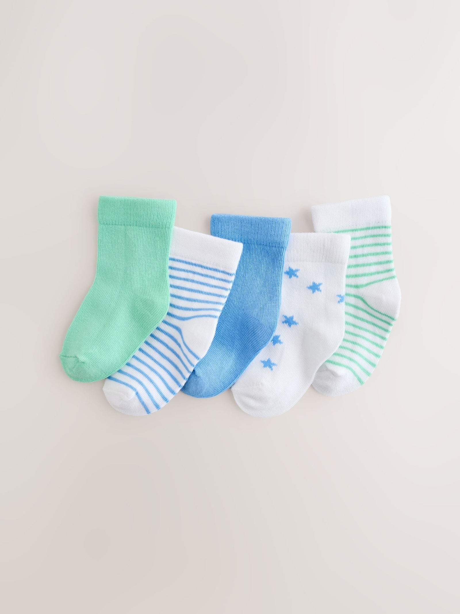Green baby socks 5 pack (0mths-2yrs)