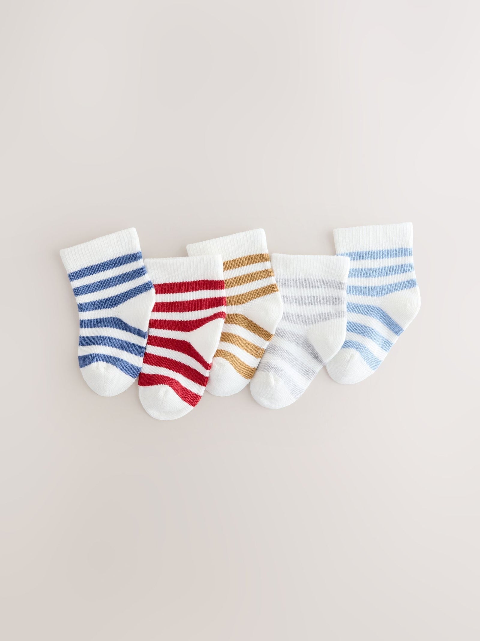 Blue/White Socks 5 pack (0mths-2yrs)