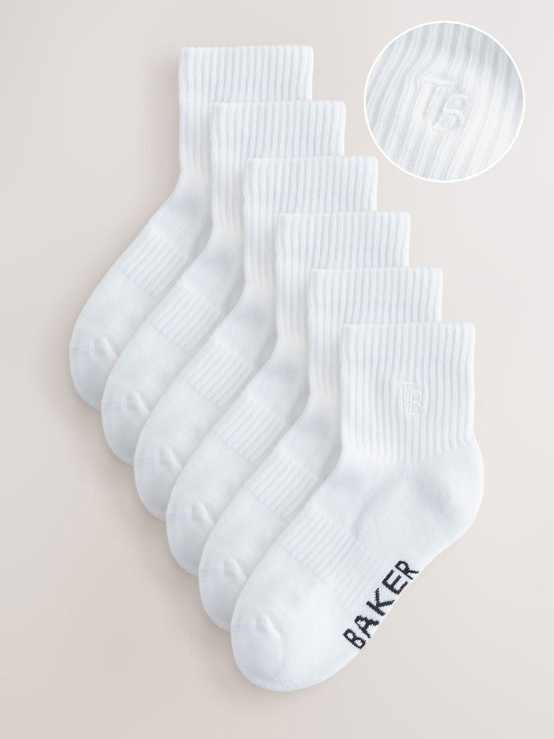 Baker by Ted Baker Ribbed Cushioned Sole Socks 6 Pack