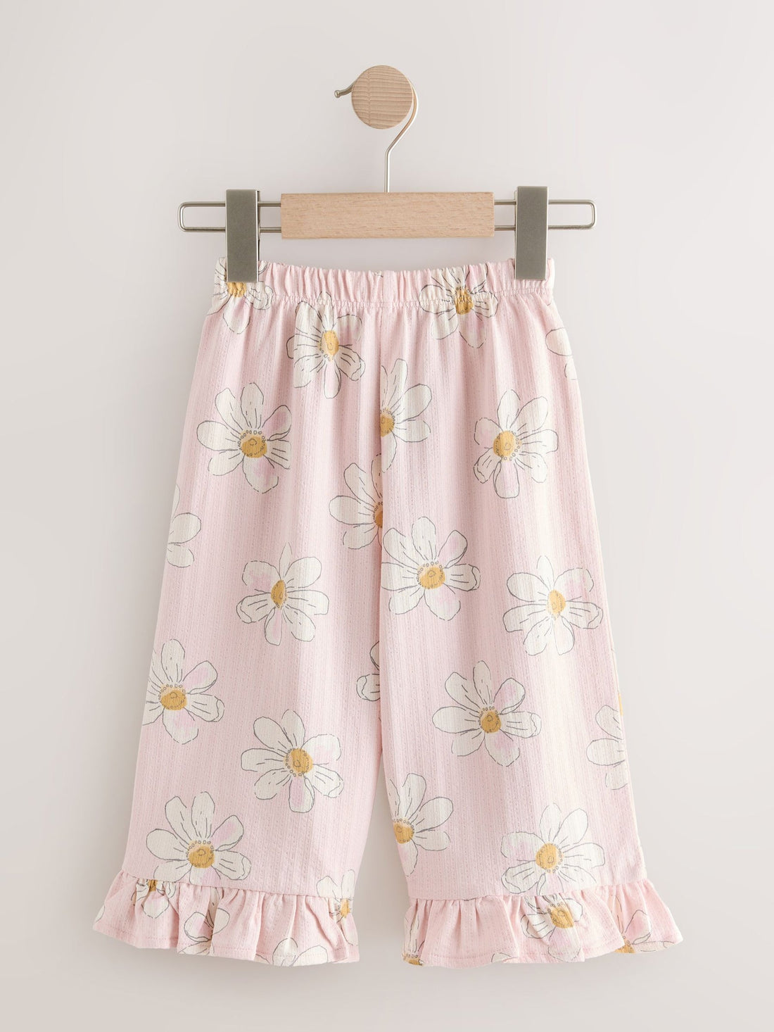 Pink Flower Wide Leg Frill Trousers (3mths-7yrs)