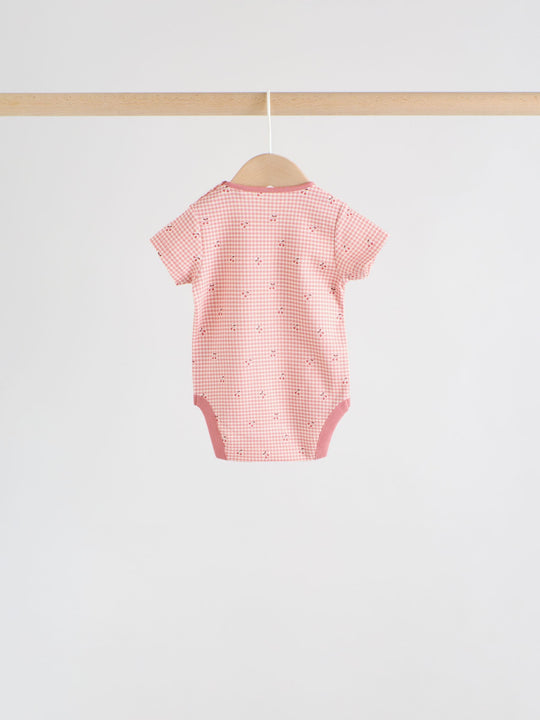 Pink Baby Short Sleeve Bodysuits 5 Pack