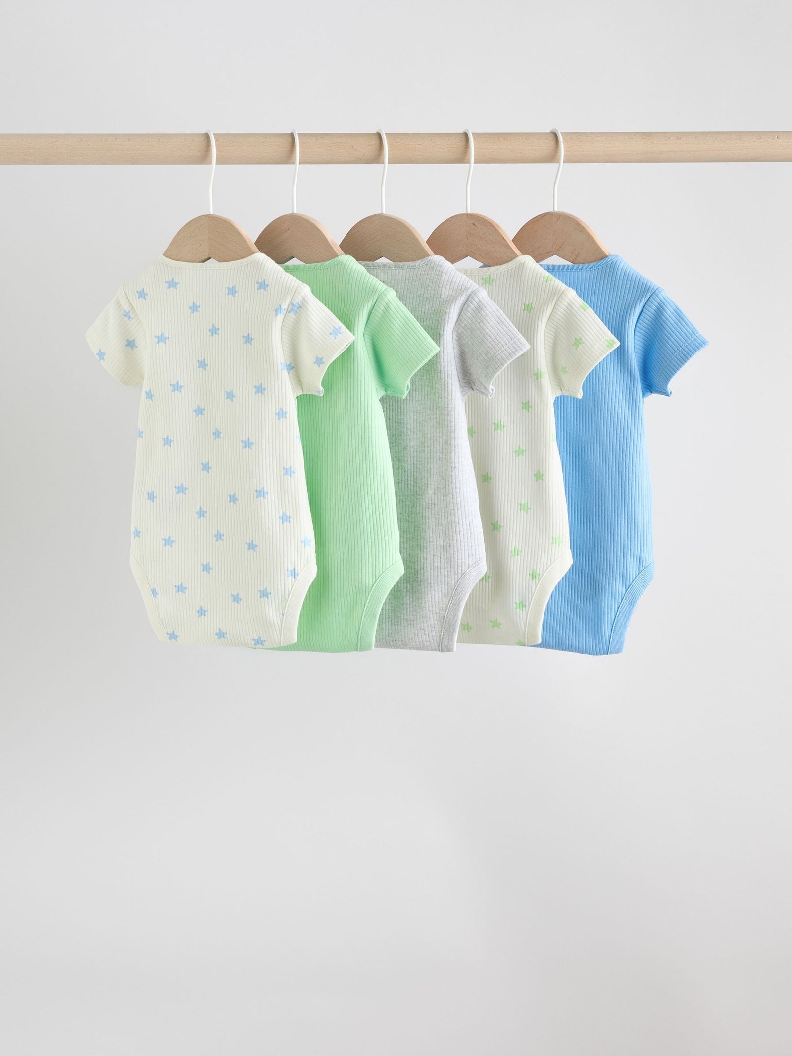 Blue Short Sleeve Long Sleeve Baby Bodysuits 5 Pack