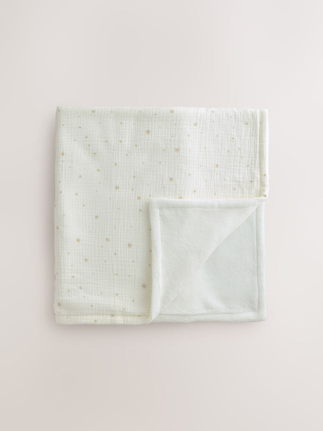 Neutral Delicate Star Muslin Baby Fleece Blanket