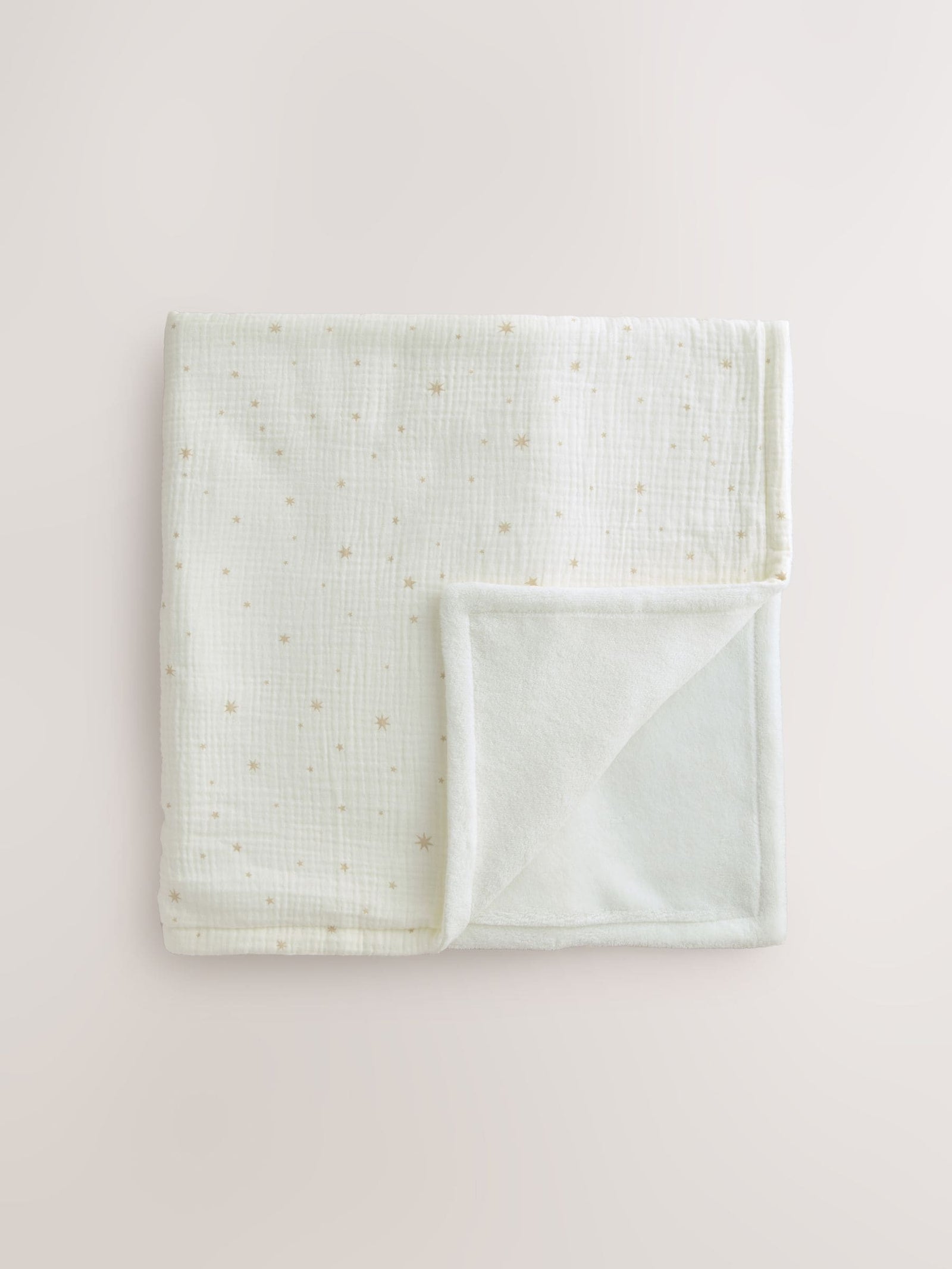 Neutral Delicate Star Muslin Baby Fleece Blanket
