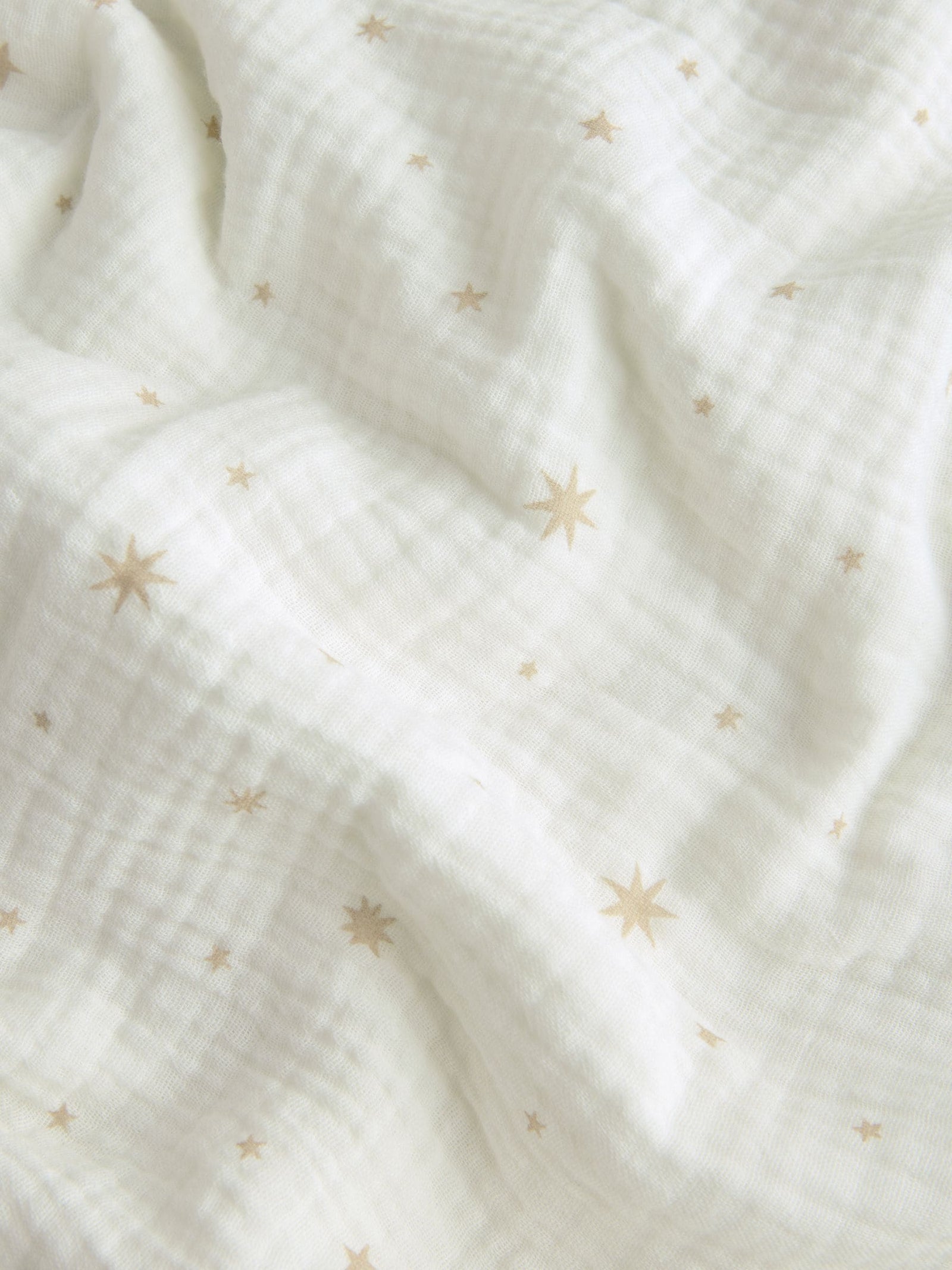 Neutral Delicate Star Muslin Baby Fleece Blanket