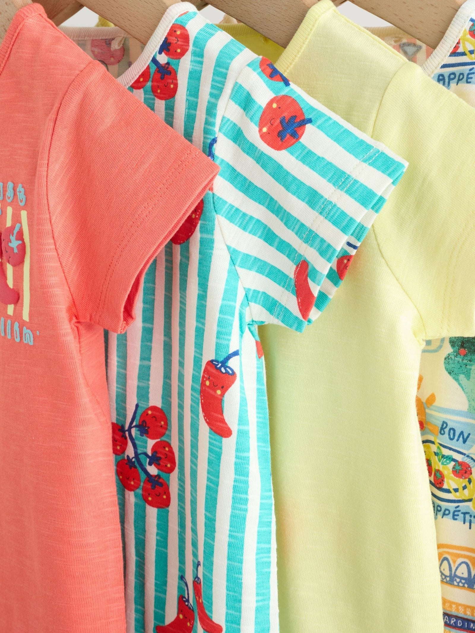 Tomato Print Jersey Baby Rompers 4 Pack