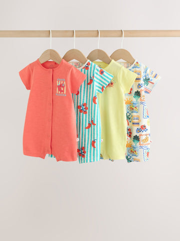 Tomato Print Jersey Baby Rompers 4 Pack