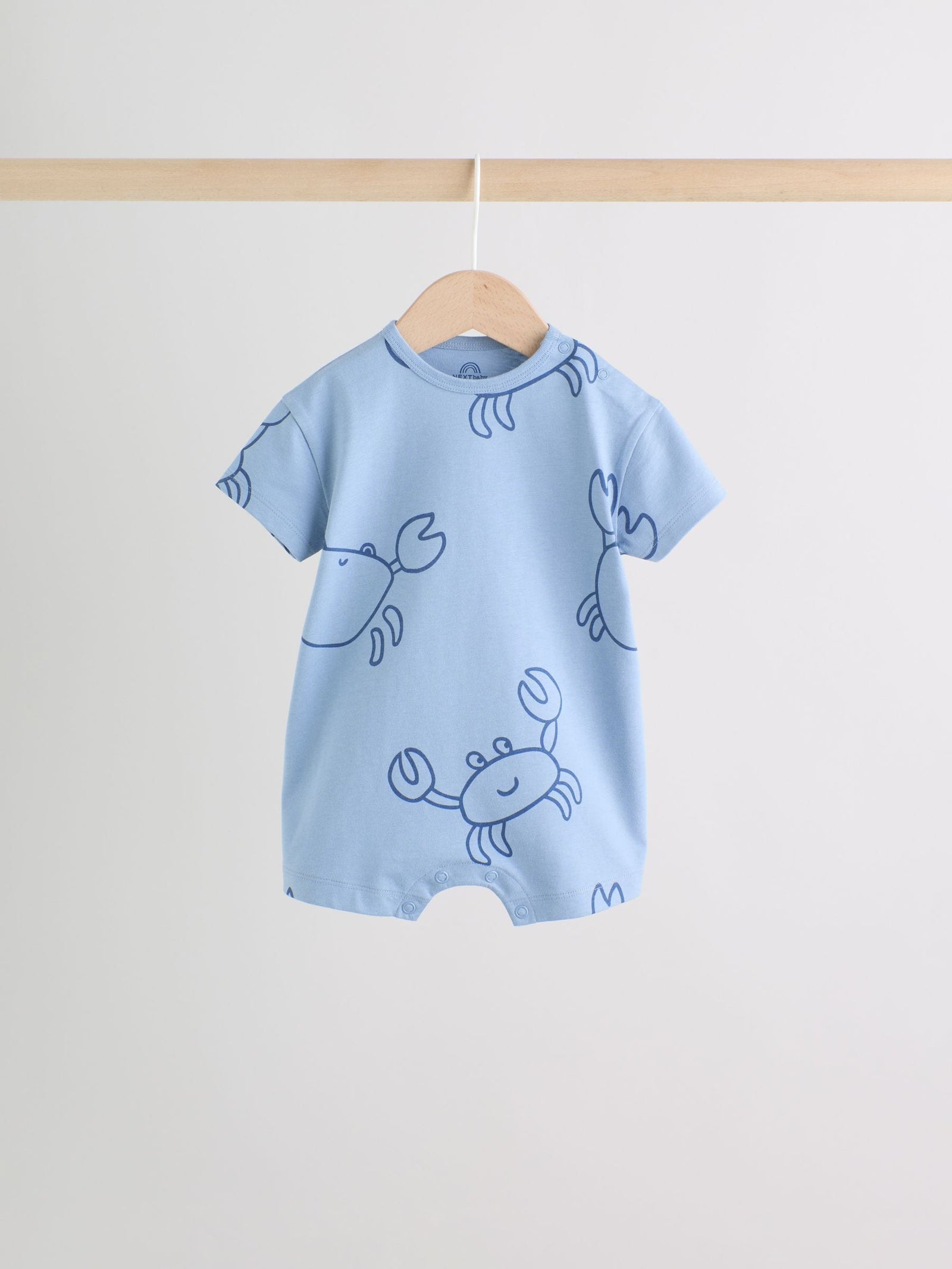 Coastal Crab Print Jersey Baby Rompers 4 Pack