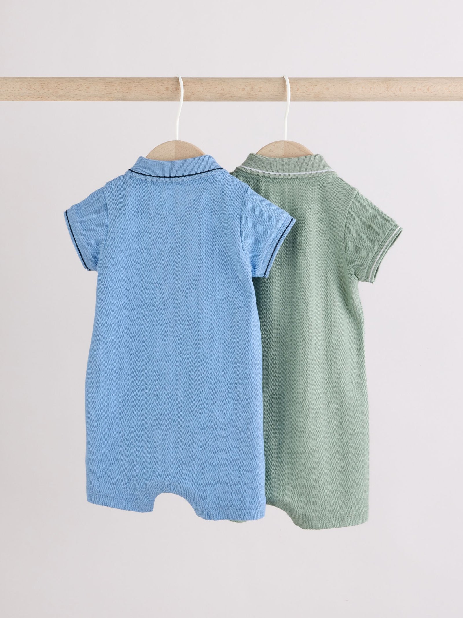 Blue/Green Smart Collar Baby Rompers 2 Pack