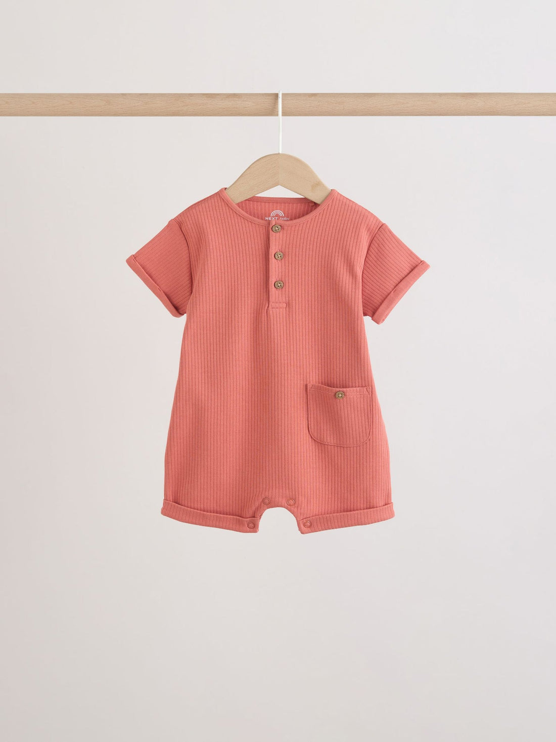 Orange Grandad Button Neck Baby Rompers 4 Pack