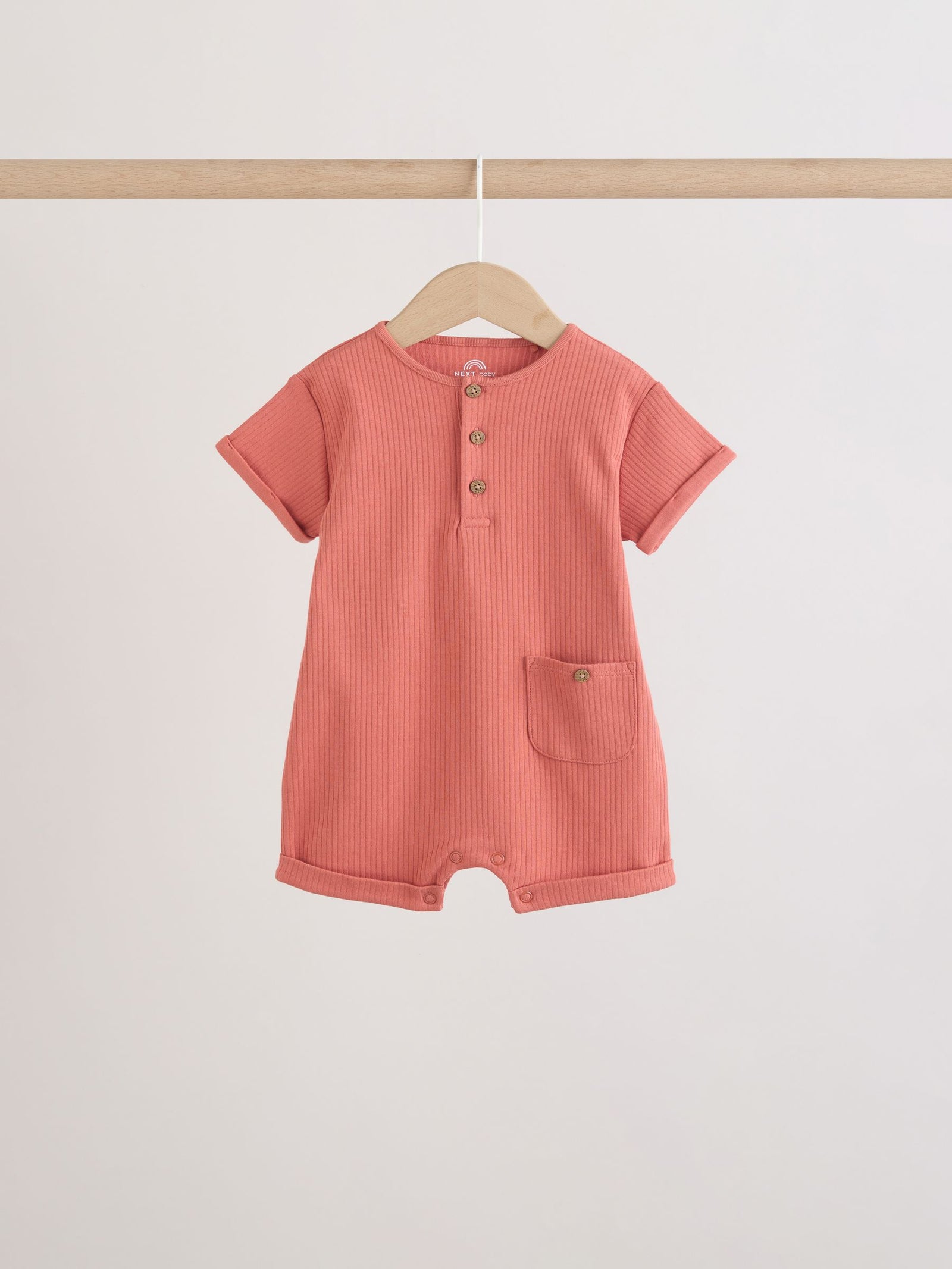 Orange Grandad Button Neck Baby Rompers 4 Pack
