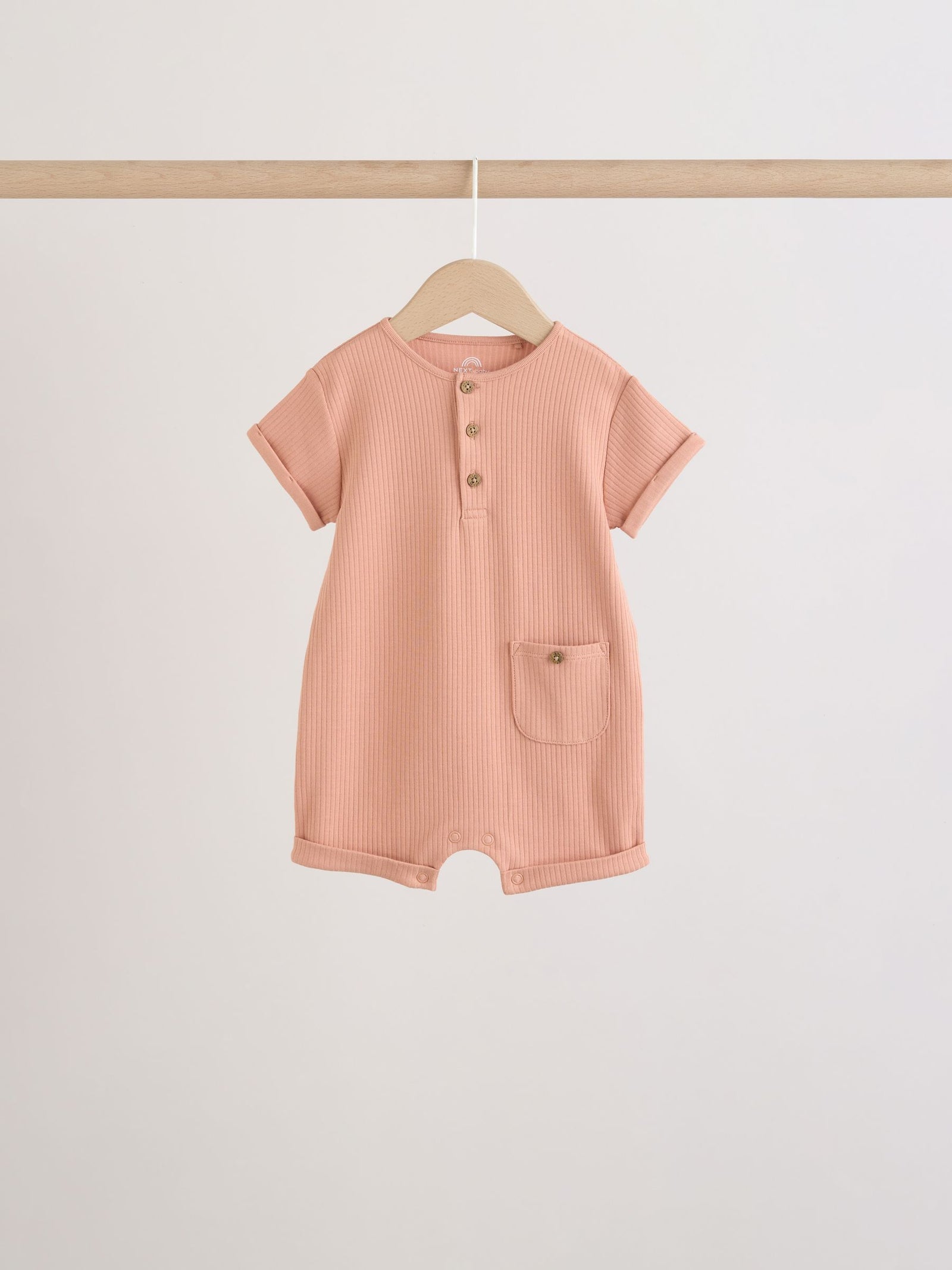 Orange Grandad Button Neck Baby Rompers 4 Pack