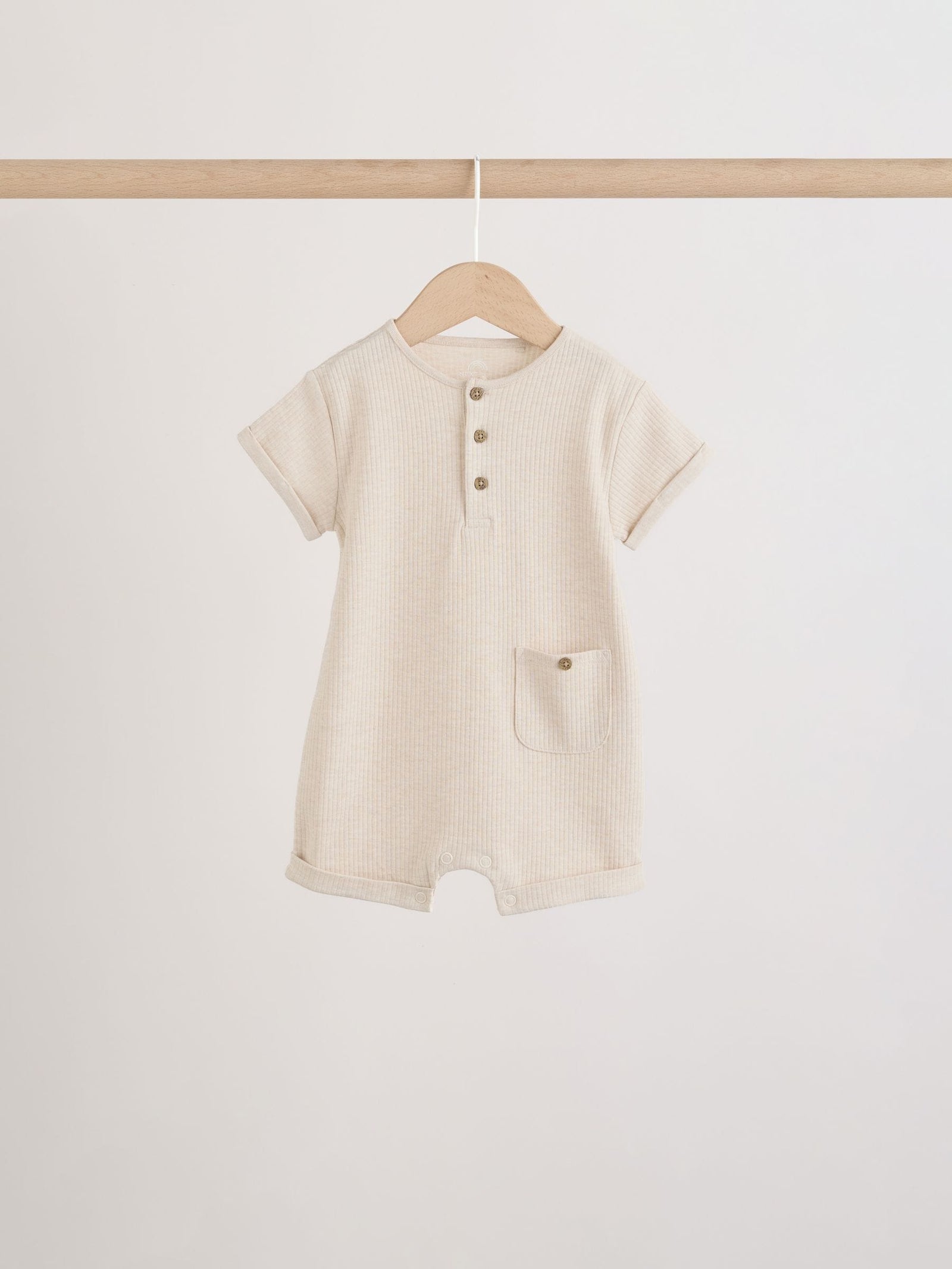 Orange Grandad Button Neck Baby Rompers 4 Pack