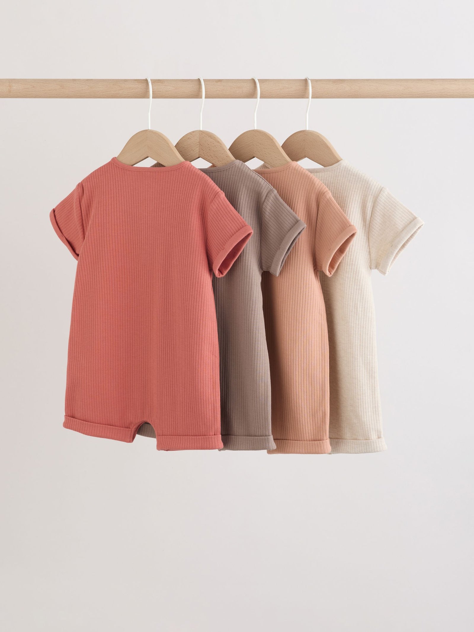 Orange Grandad Button Neck Baby Rompers 4 Pack