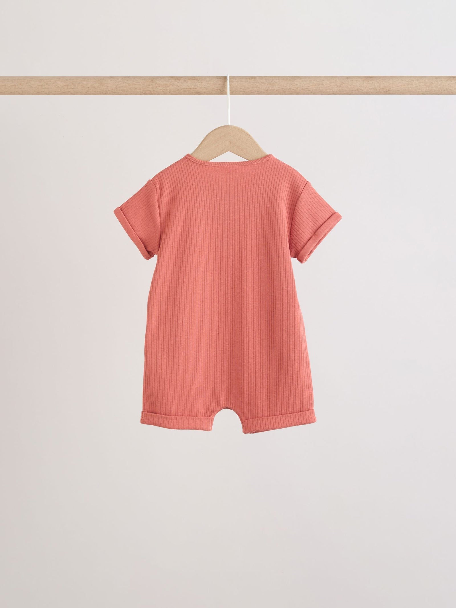 Orange Grandad Button Neck Baby Rompers 4 Pack