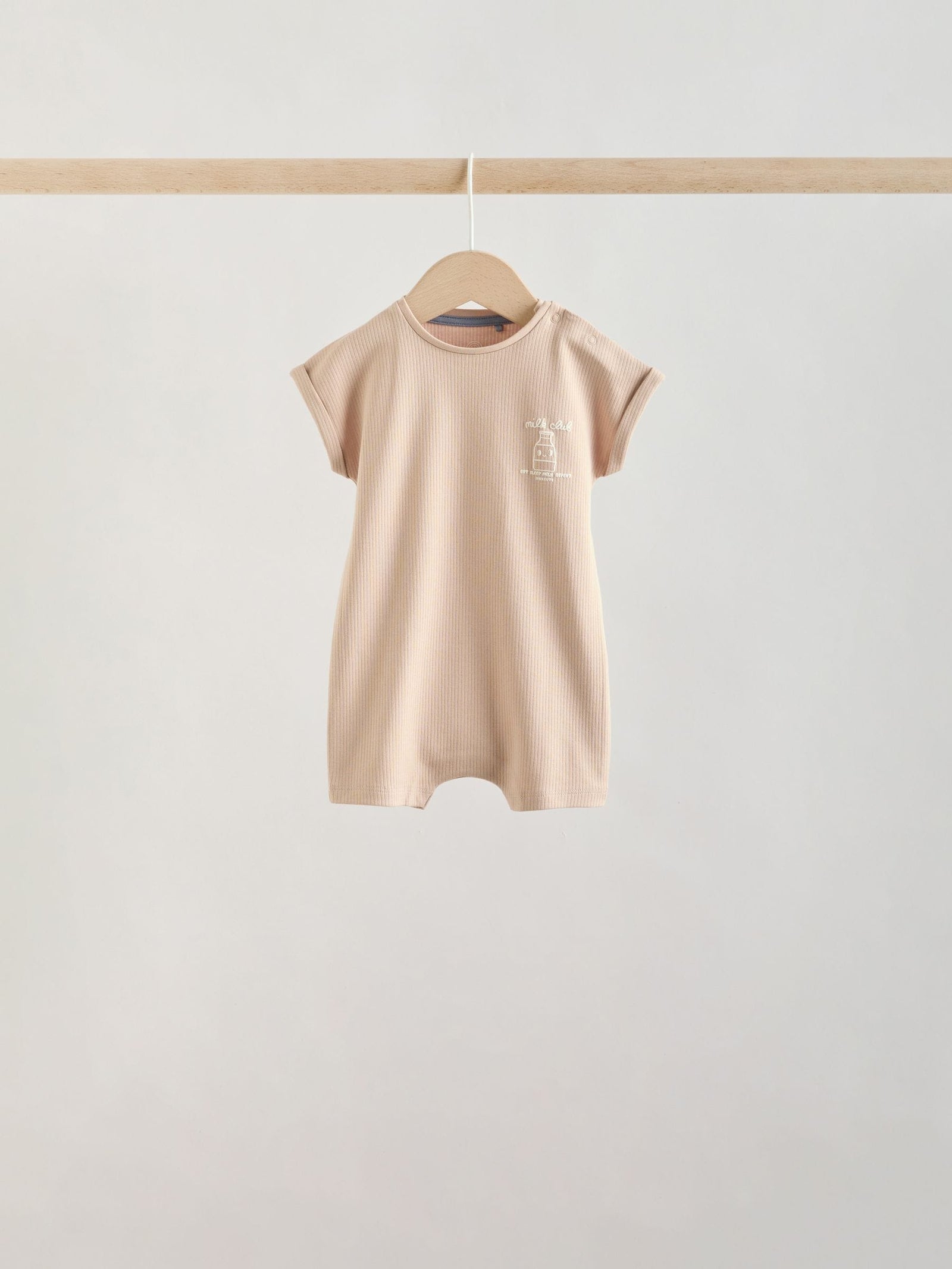Blue/Neutral 100% Cotton Baby Rompers 4 Pack