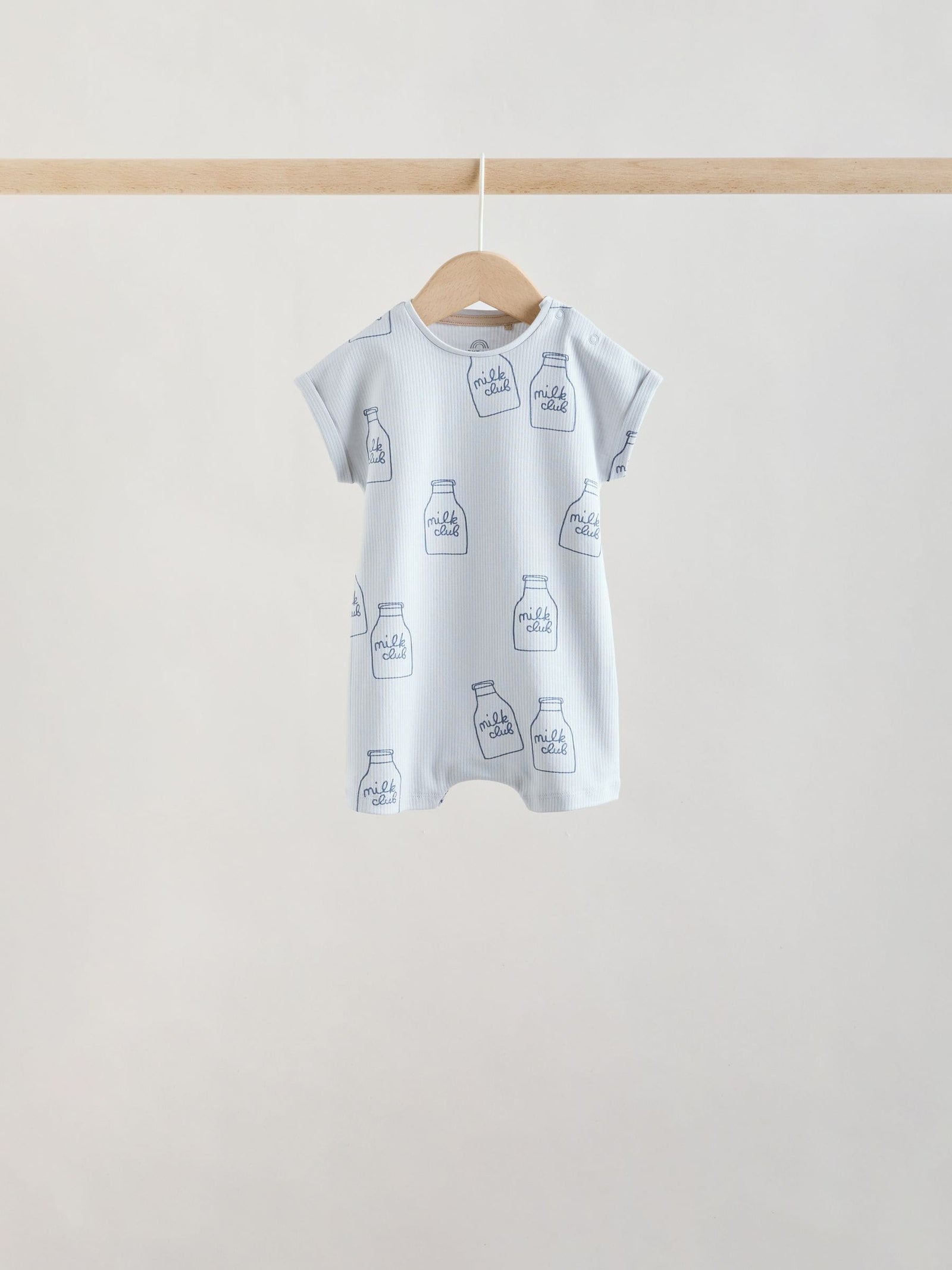 Blue/Neutral 100% Cotton Baby Rompers 4 Pack