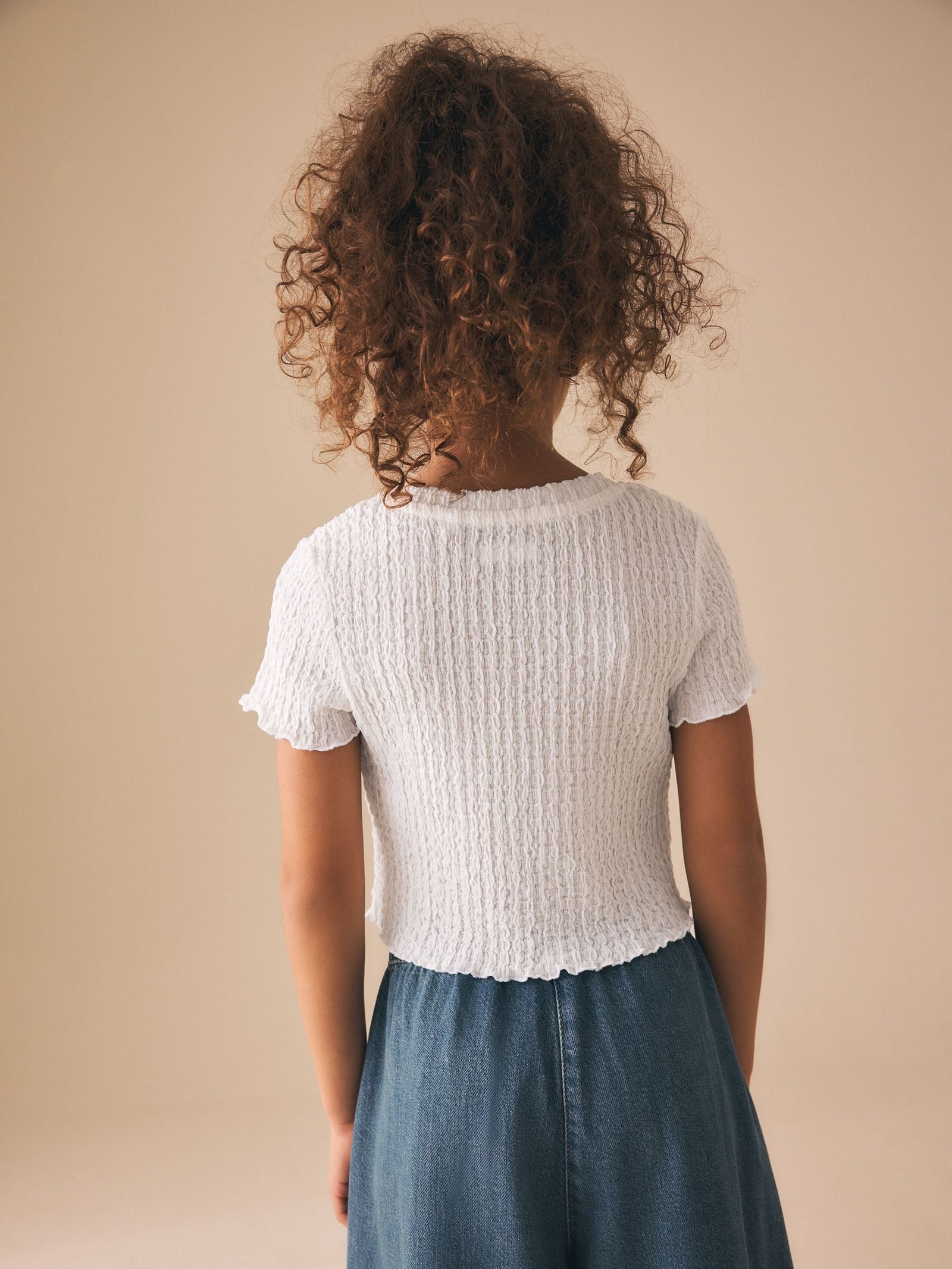 White Textured T-Shirt (3-16yrs)