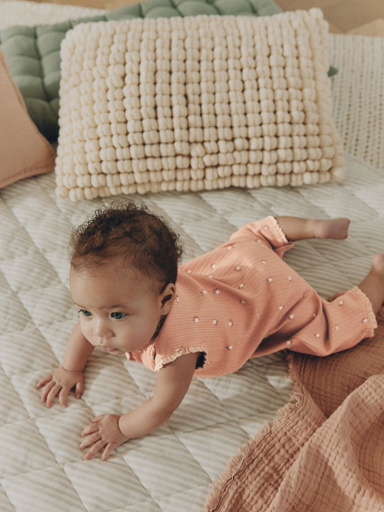 Brown Tonal Floral Printed Button Through Rompers 3 Pack