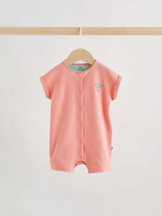 Multi Bright Coloured Jersey Baby Rompers 4 Pack