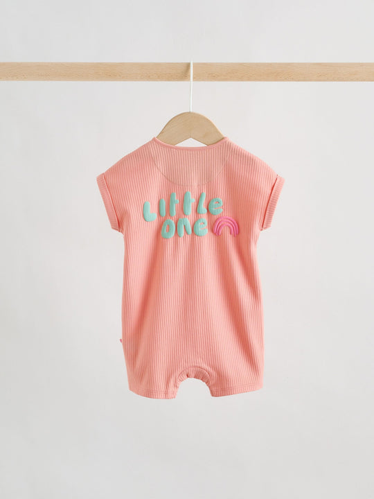 Multi Bright Coloured Jersey Baby Rompers 4 Pack