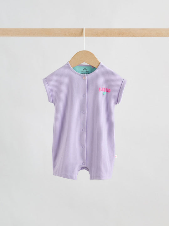 Multi Bright Coloured Jersey Baby Rompers 3 Pack