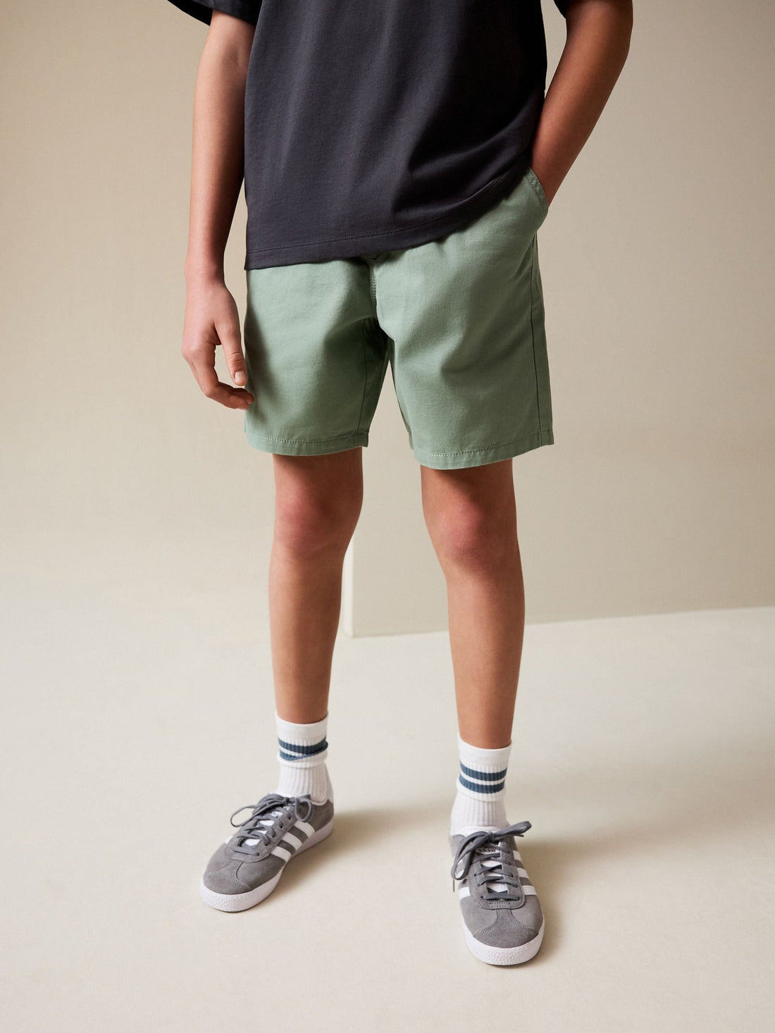 Sage Green Regular Fit Shorts (3-16yrs)