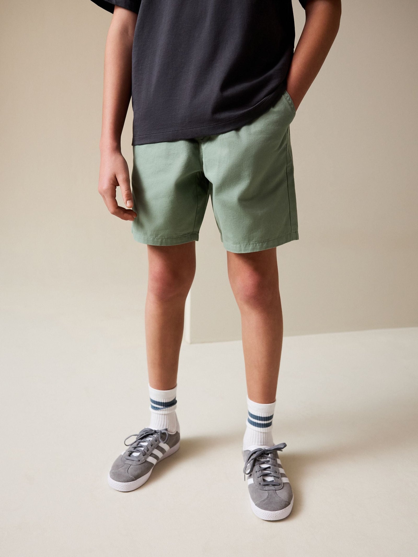 Sage Green Regular Fit Shorts (3-16yrs)