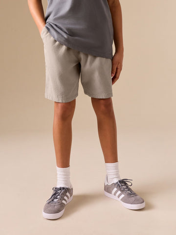 Taupe Linen Blend Pull on Shorts (3-16yrs)
