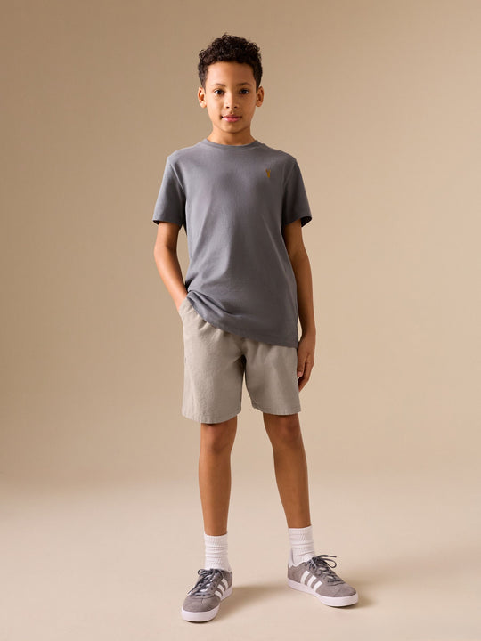 Taupe Linen Blend Pull on Shorts (3-16yrs)