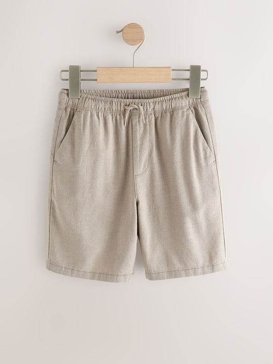 Taupe Linen Blend Pull on Shorts (3-16yrs)