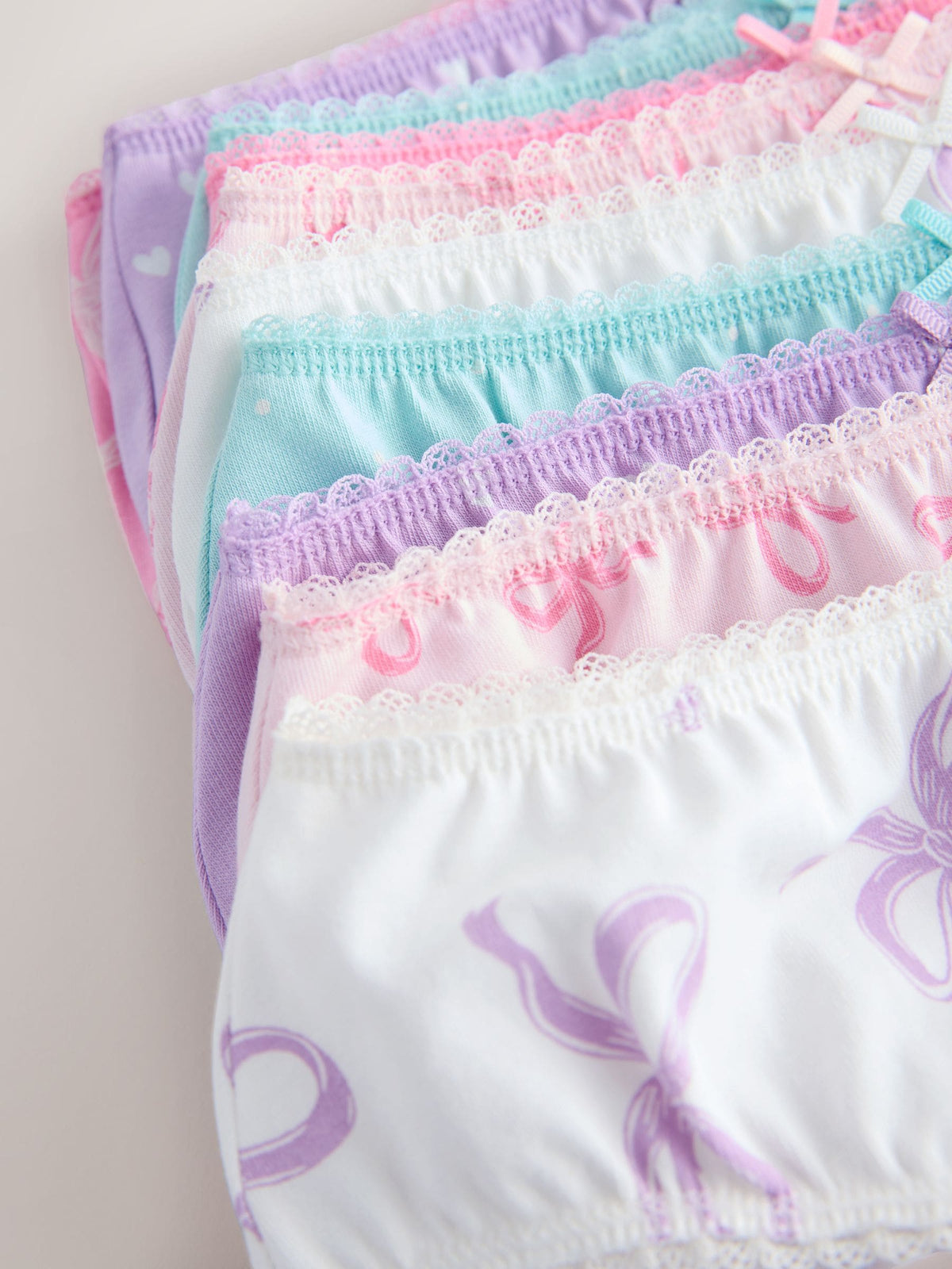 Pink/ Purple Bow Briefs 10 Pack (1.5-16yrs)
