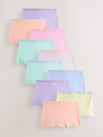 Orange Pastel/Pink Short Briefs 10 Pack (2-16yrs)