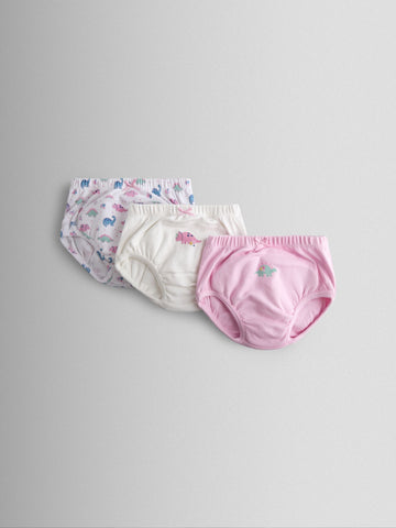 JoJo Maman Bébé Pink Dinosaur 3-Pack Training Pants