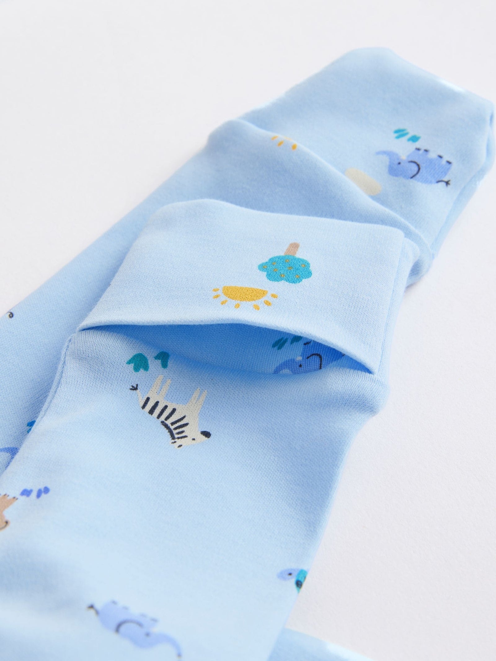 Blue Safari Baby Sleepsuits 3 Pack