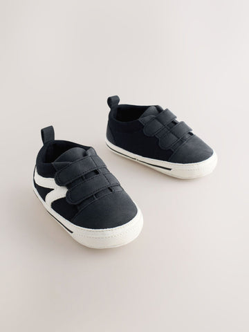 Black Touch Fastening Baby Trainers (0-2mths)