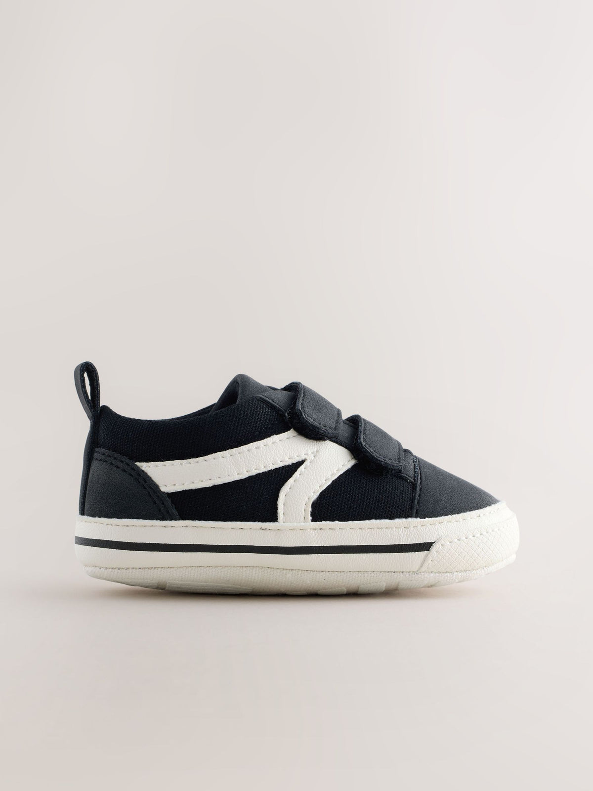 Black Touch Fastening Baby Trainers (0-2mths)